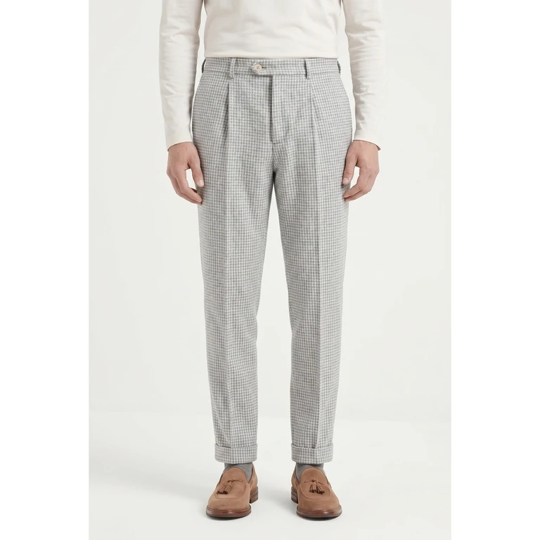 Light Grey Wool Blend Trousers
