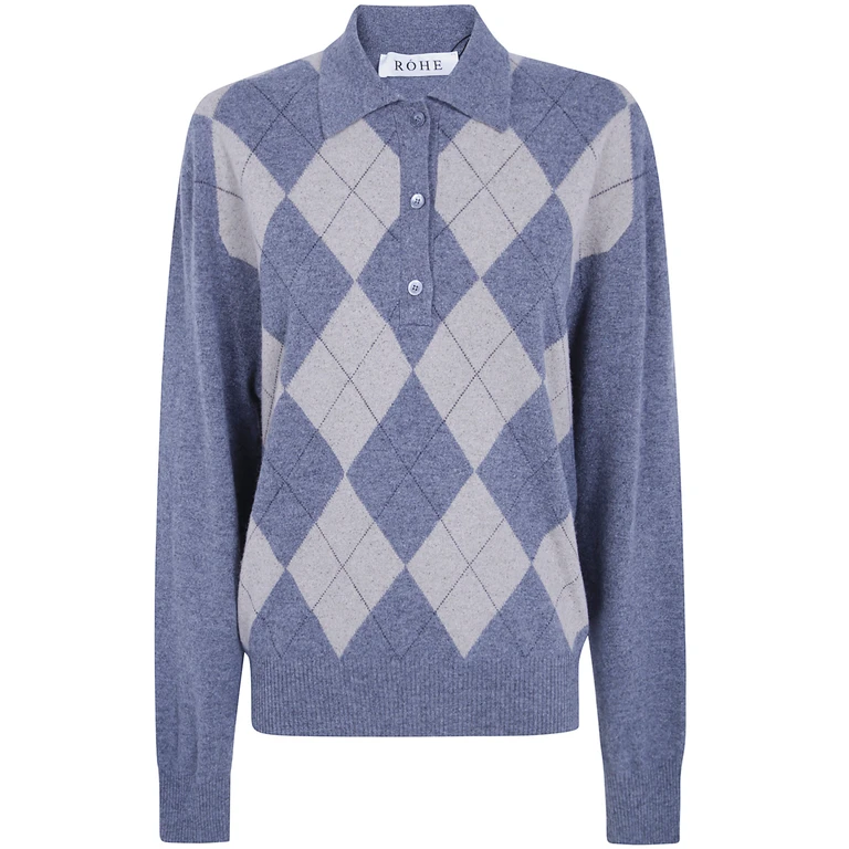 ROHE Polo Wool Check "Argyle Mouline"