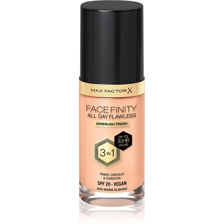 All Day Flawless Facefinity 3 in 1 - Long Lasting Makeup 30ml 45 Warm Almond