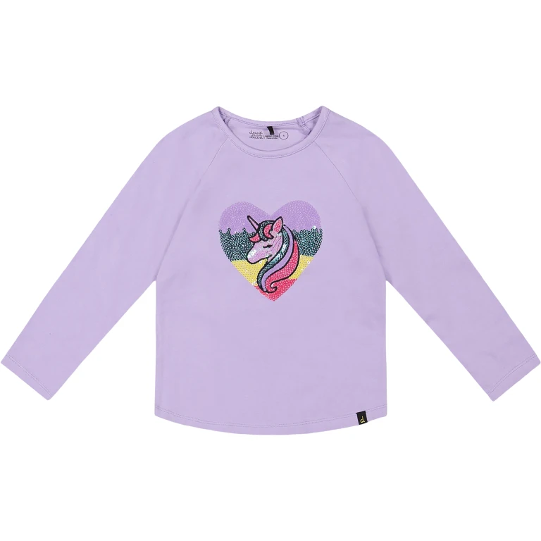 Black With Sequin Rainbow Organic Cotton Long Sleeve T-Shirt - Big Girl