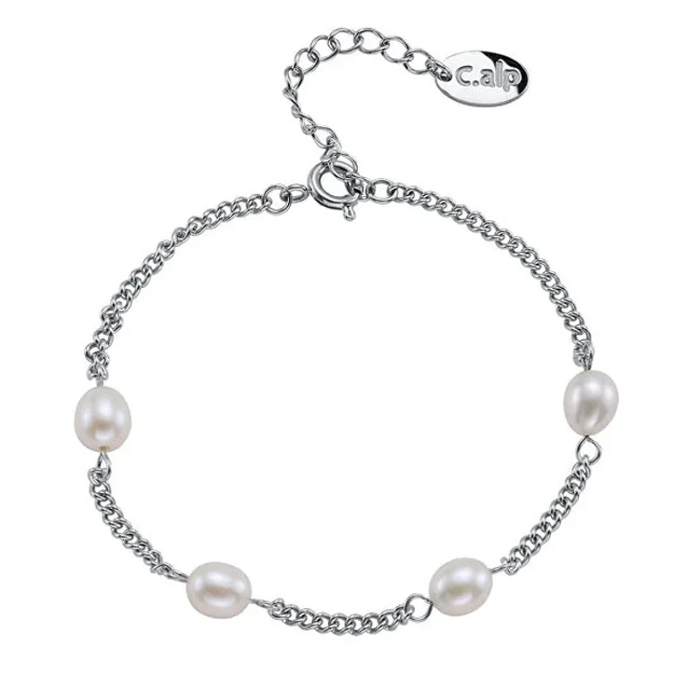 Elegante Stainless Steel Bracelet With Tide Pearls 22243.E