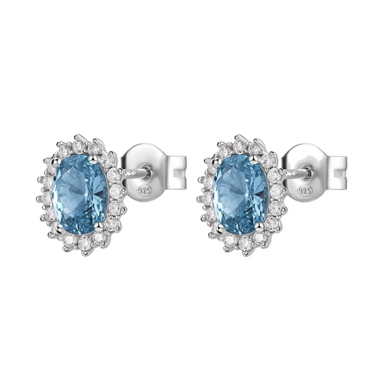 Elegant Silver Earrings Fancy Cloud Light Blue Fcl17