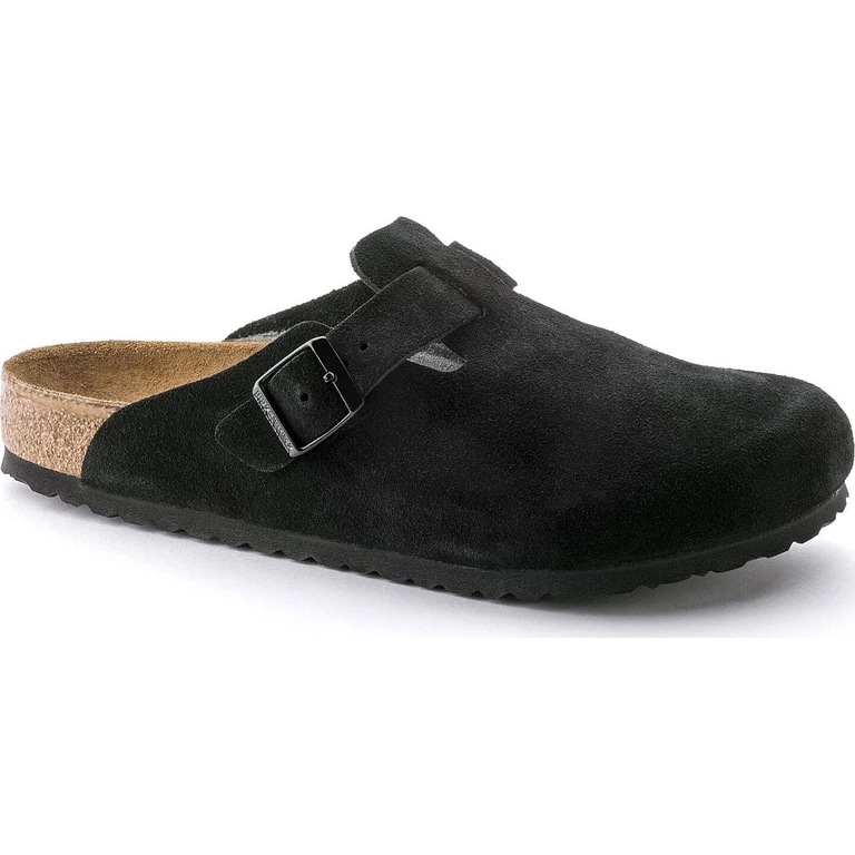 Boston Soft Footbed Suede Leather Mules [Narrow] - Unisex