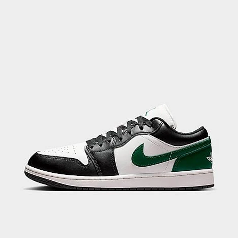 Jordan Men's Air Retro 1 Low Casual Shoes in Black/Gorge Green/Summit White Size: 7.5