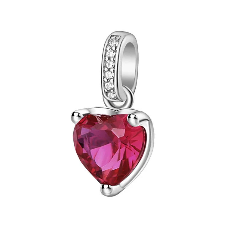 Fancy Passion Ruby Heart Silver Pendant FPR20