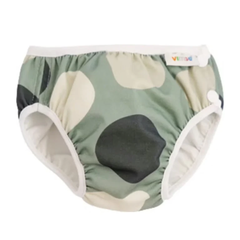 Swim Diaper-Panties L, Green Shapes