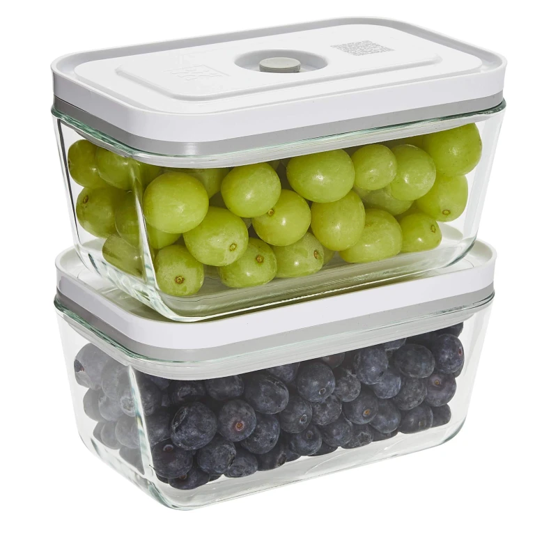 Fresh & Save 2-Piece Medium Glass Vacuum Sealer Food Storage Container with Airtight Lids