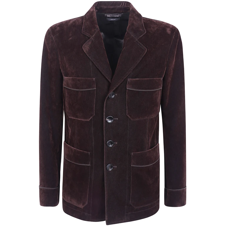 Jacket Four Pocket "Washed Flocked Tricotine"