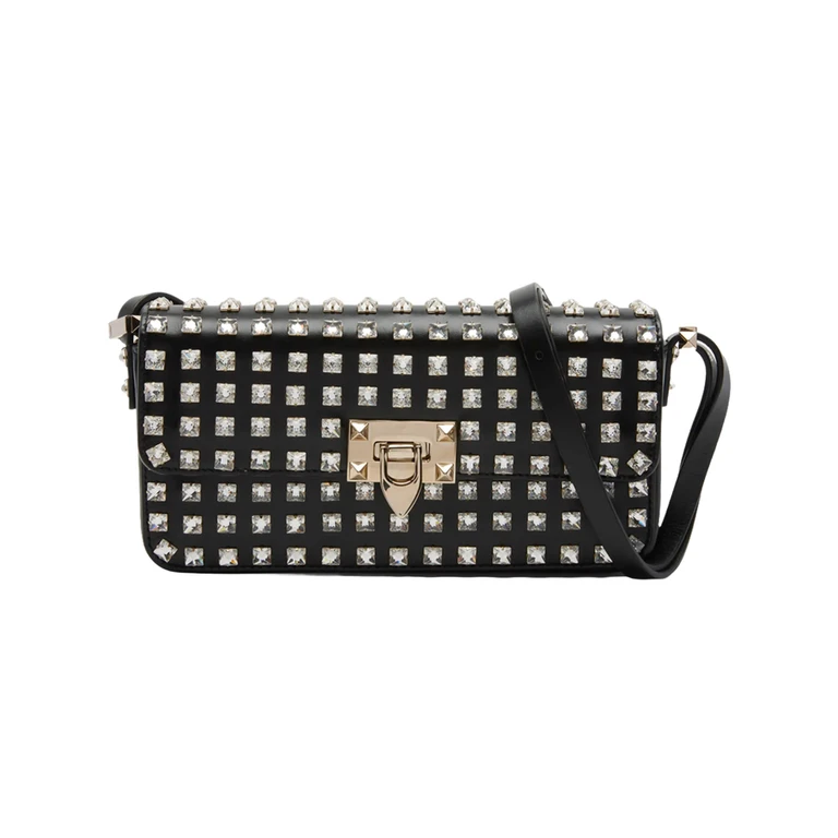 Garavani Rockstud E/W Leather Shoulder Bag
