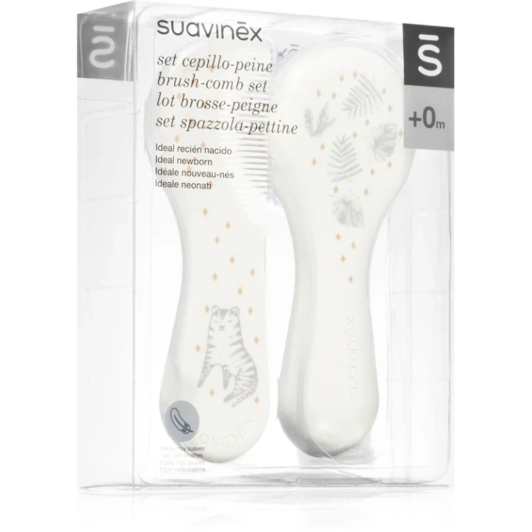 Brush-comb set Suavinex 0m White