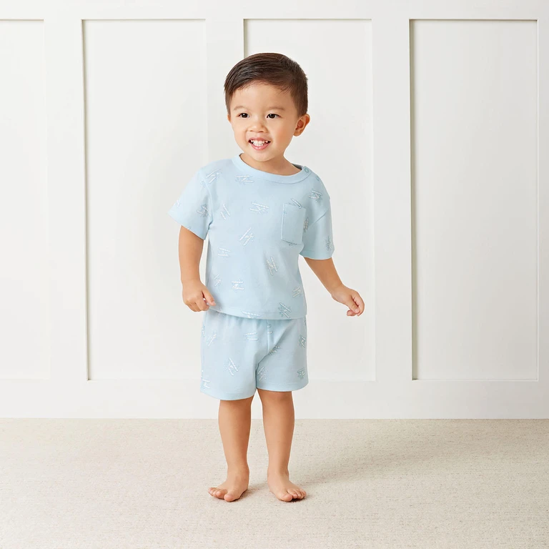 Baby 2Pc Short Set Blue 3M:- Blue - Online Only, 3M