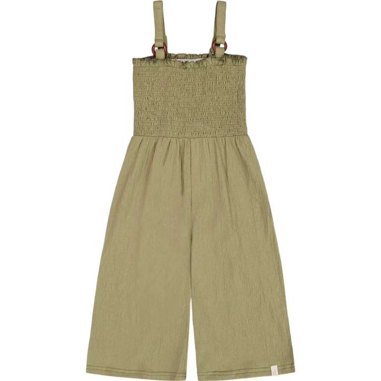 Smocked Crinkle Jersey Jumpsuit - Little Girl