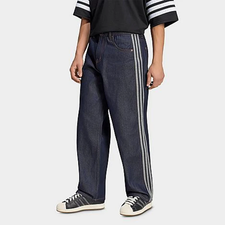 Jeans rectos de mezclilla adidas Originals Firebird Adicolor de tiro medio