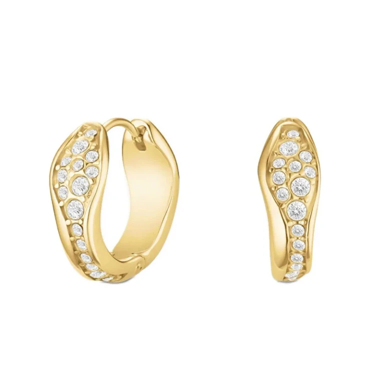 Elegant Gold-Plated Rings with Pavé Crystals Jepfg-J1226