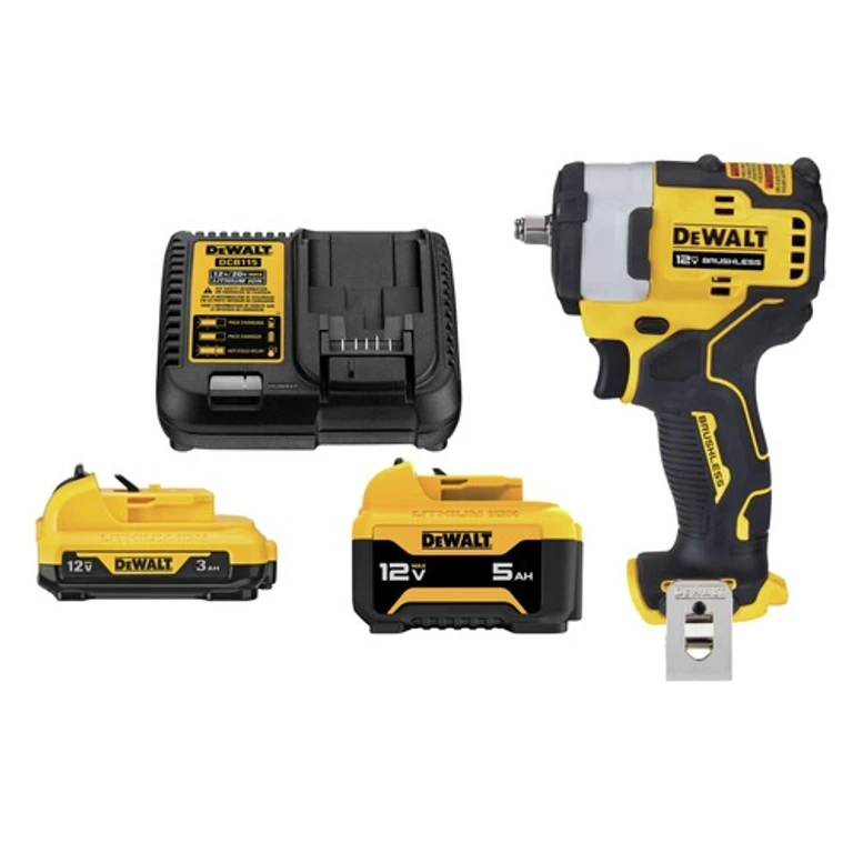 12V MAX XTREME Brushless Lithium-Ion 3/8 in. Cordless Impact Wrench with 2 Batteries and Charger Starter Kit Bundle (3 Ah/5 Ah)