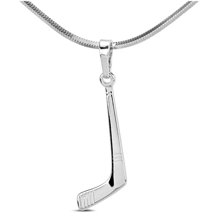Silver Hockey Stick Shaped Pendant Silvegob10340Zt