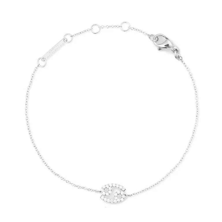 Steel Bracelet with Cancer Zodiac Crystal Chain Dw00400934