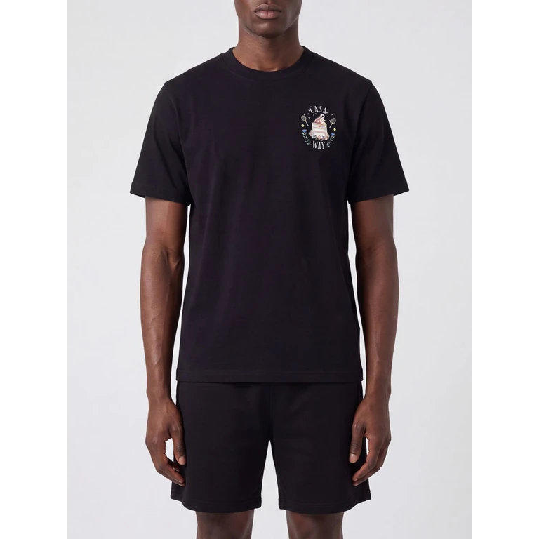 Organic Cotton Crew Neck T-Shirt with Logo Print (MPF26JTS00106)