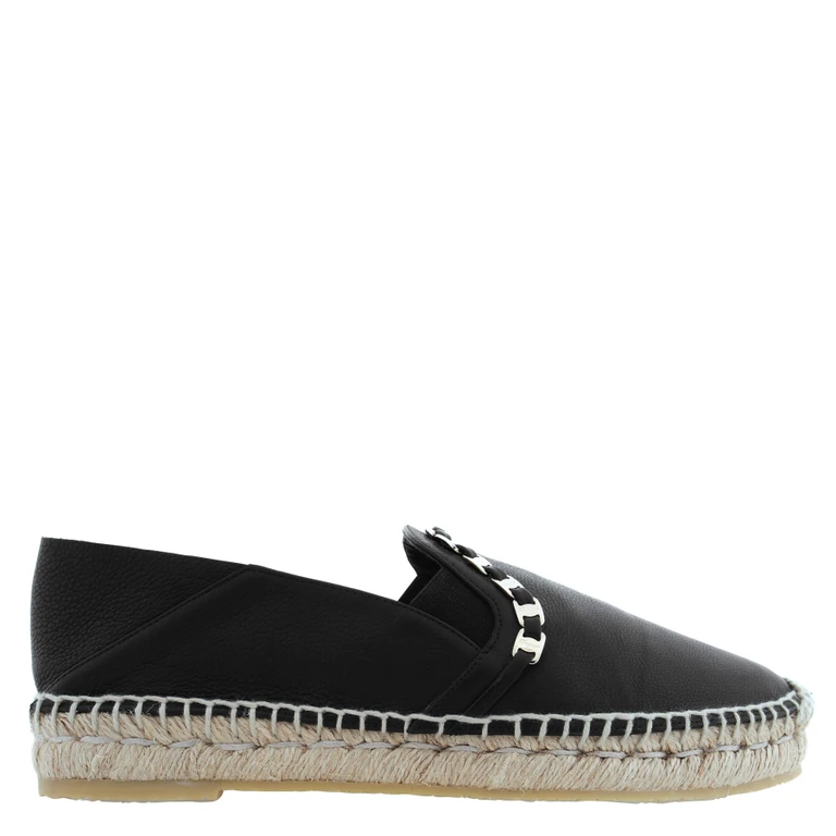 Vara Chain Leather Espadrilles, Size 7 C