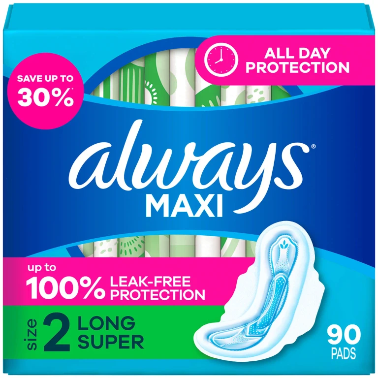 Maxi Long Pads, Unscented, Size 2, 90 ct.