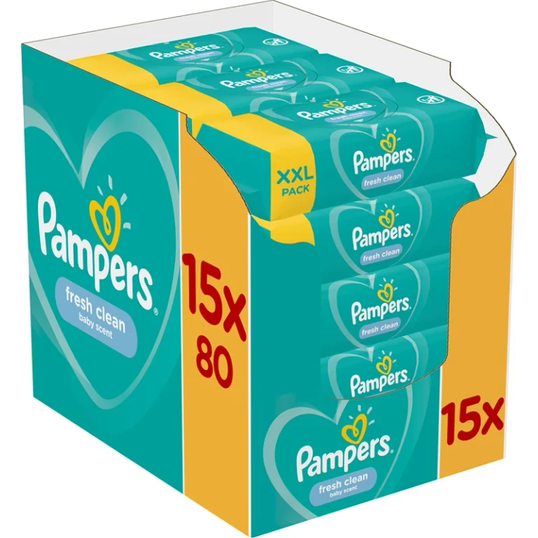 Fresh Clean Baby Wet Cleansing Wipes for Sensitive Skin 15x80pcs