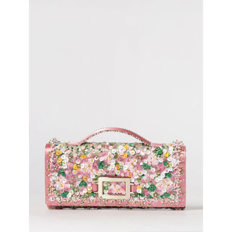 Belle Vivier Satin Clutch With Embroidered Sequins (RBWAORCP206RS0M202)