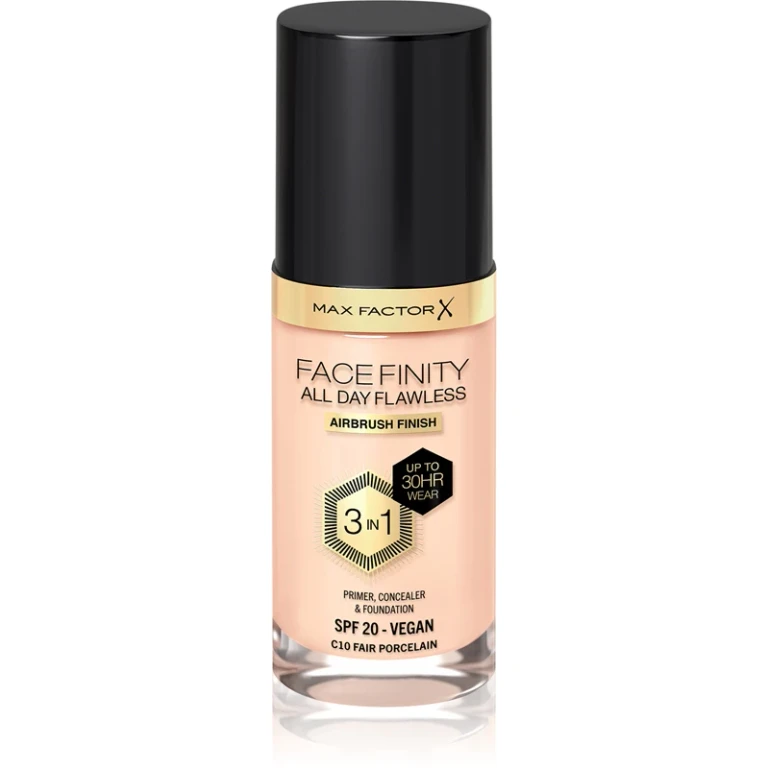 Facefinity All Day Flawless 3 In 1 Foundation C10-Fair Porcelain 30ml