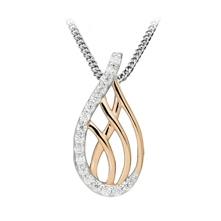 Elegante Bicolor Necklace with Zirconia Sc409
