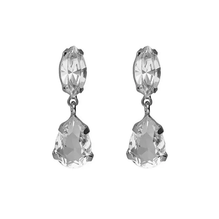 Sparkling Silver Drop Earrings With Light Crystals A5536-07Ht