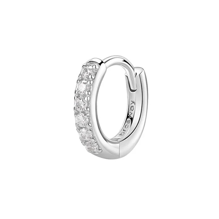 Fancy Infinite White Silver Single Hoop Earring FIW88