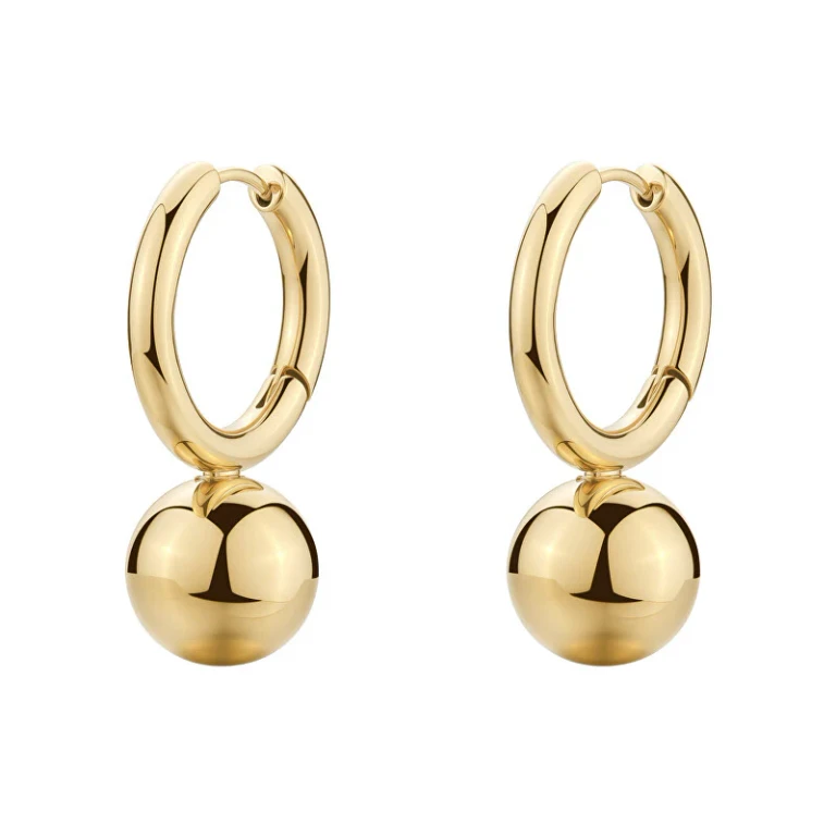Modern Gold-Plated Stainless Steel Hoop Earrings Perfect Bpc65