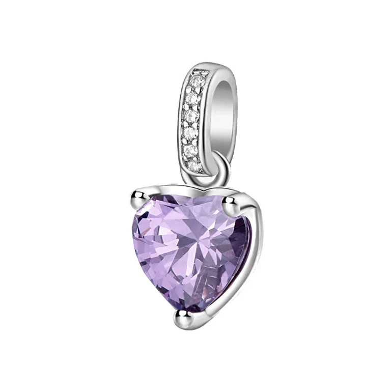 Fancy Magic Purple Heart Silver Pendant FMP28