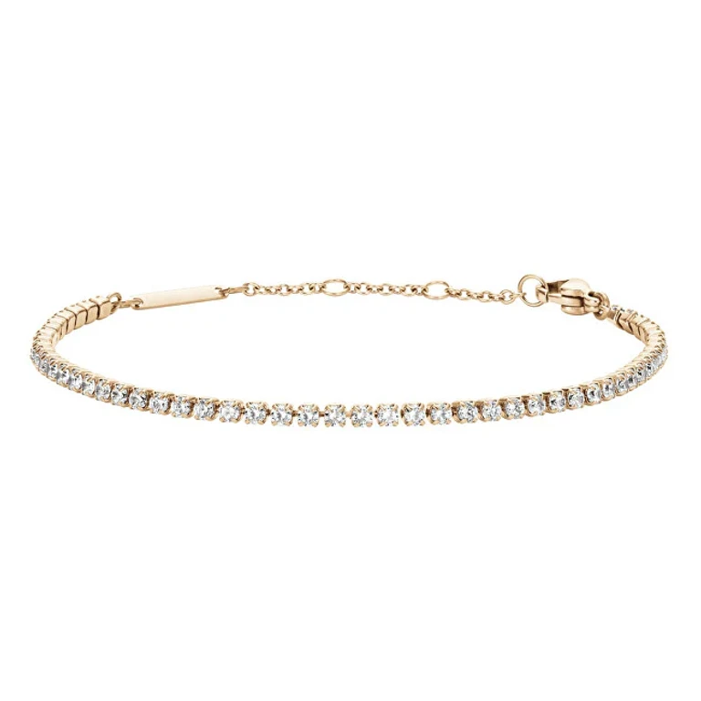 Classic Tennis Crystal Shimmering Bronze Bracelet DW00400387