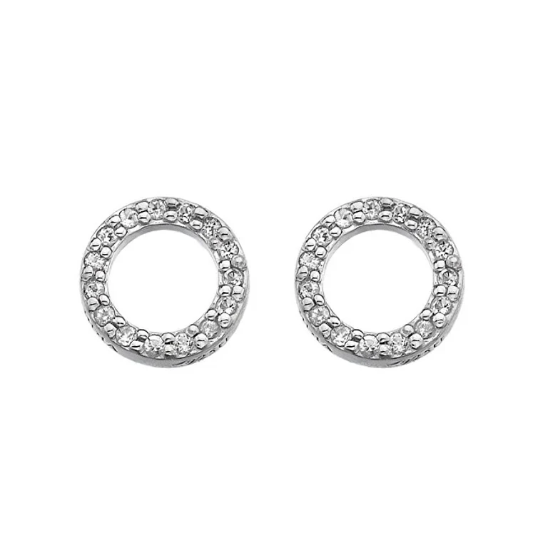 Silver Earrings Hot Diamonds Love De534