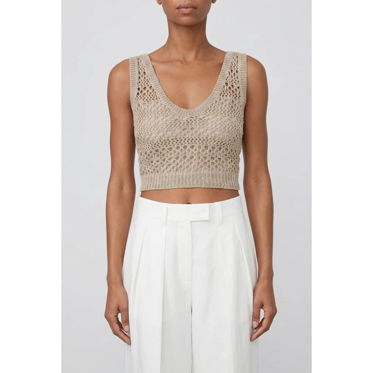Wobeige Linen Silk Knit Sweater