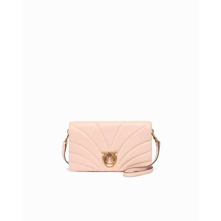Petite pochette à bandoulière Love Bag Click Horizontal en cuir nappa matelassé