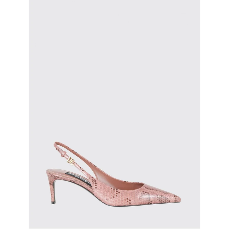 Python-Print Leather Slingback Pumps with DG Logo (CG0773A21118H415)