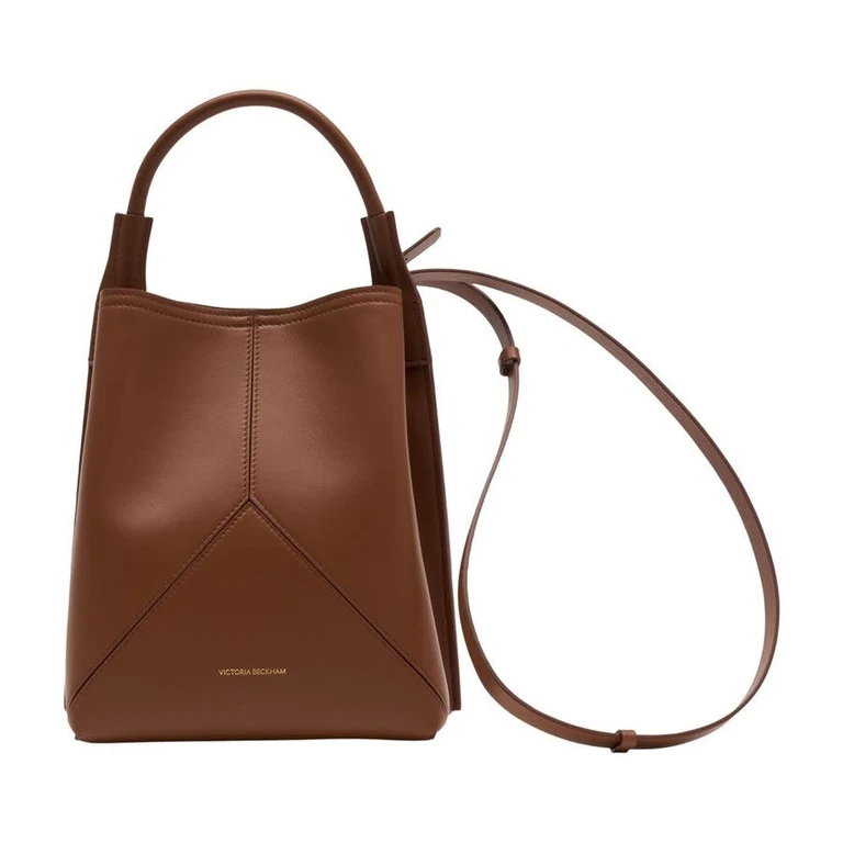 Calfskin Leather Bucket Bag â Brown