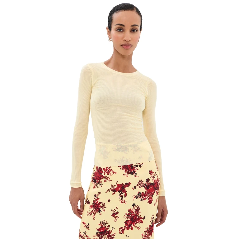 Crew Neck Wool Sweater Pearl 36