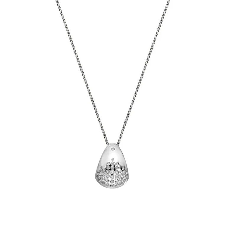 Luxury Silver Necklace With Diamonds And Topaz Spritz Dp1082