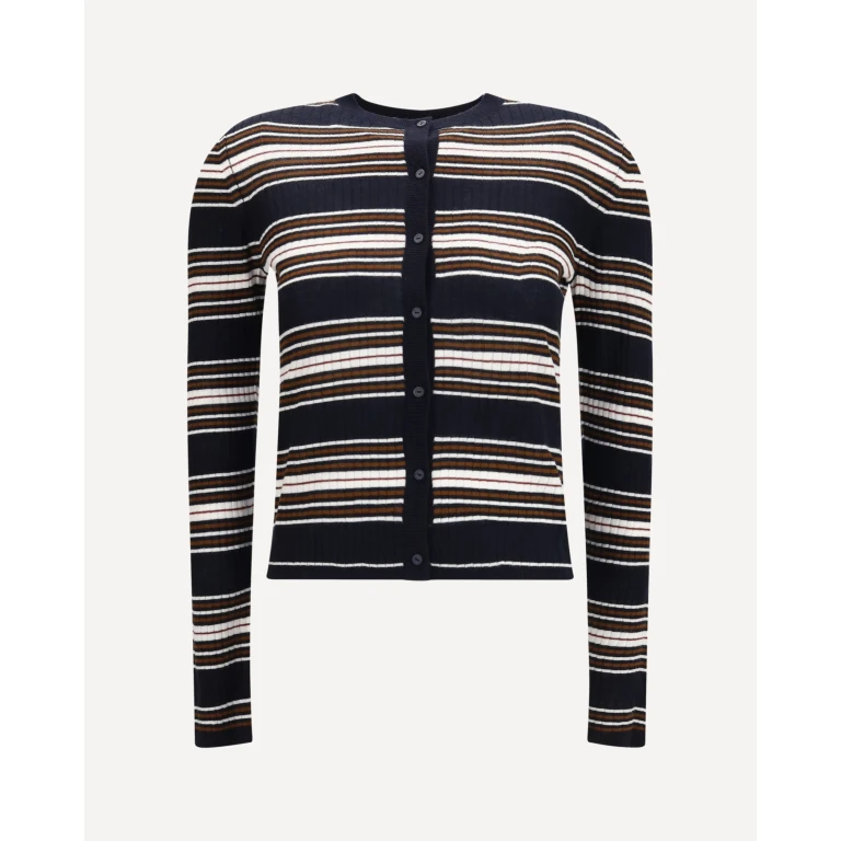 Striped silk and wool Cardigan Female L