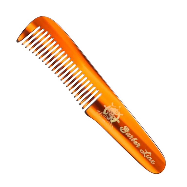 Shell comb Eurostil with a long handle 11 cm for beard and mustache, 1 piece