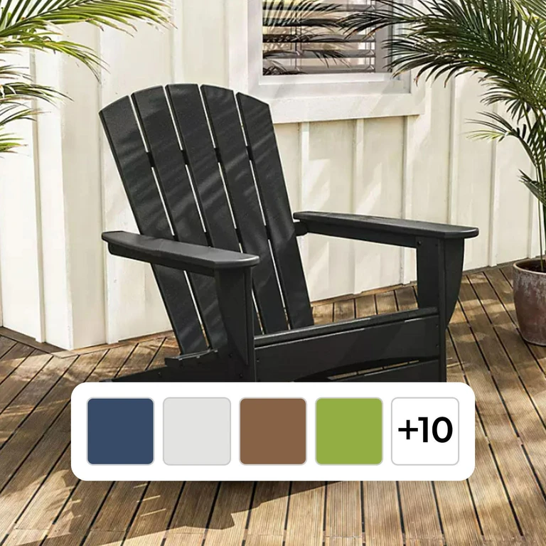 Gulf Shore Adirondack Rocking Chair, Black:- Black