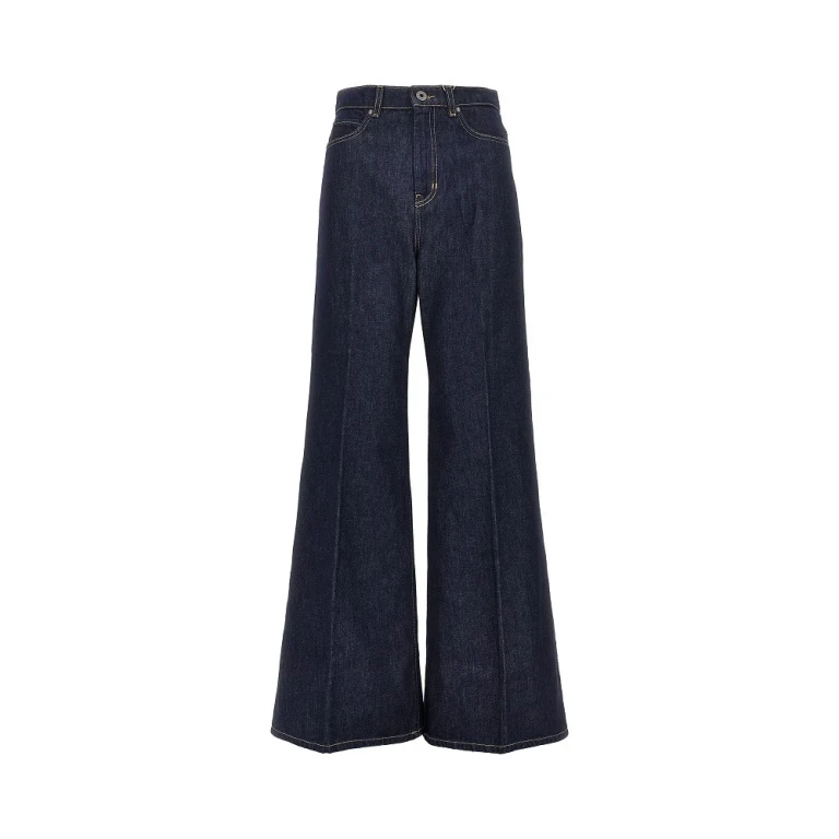 MAX MARA WEEKEND Cotton denim wide-leg jeans Woman 38