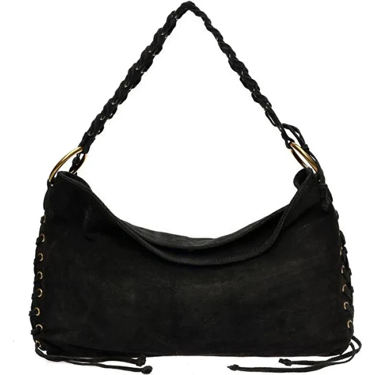 Black Leather Handbag for Women
