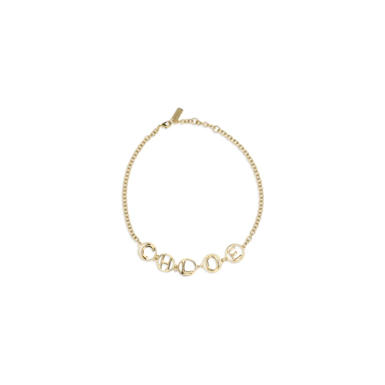 Choker Necklace Script Vintage Gold