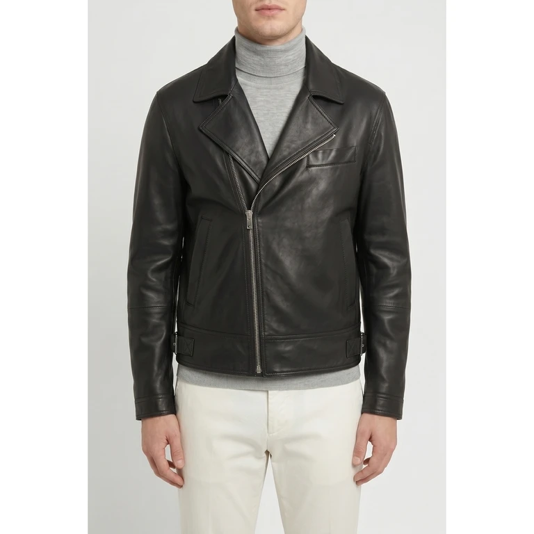 Black Leather Biker Jacket