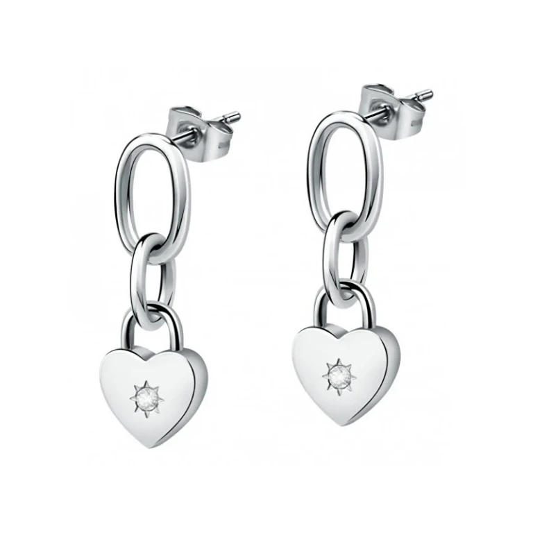 Fashion Earrings in Steel with Crystals Saub07
