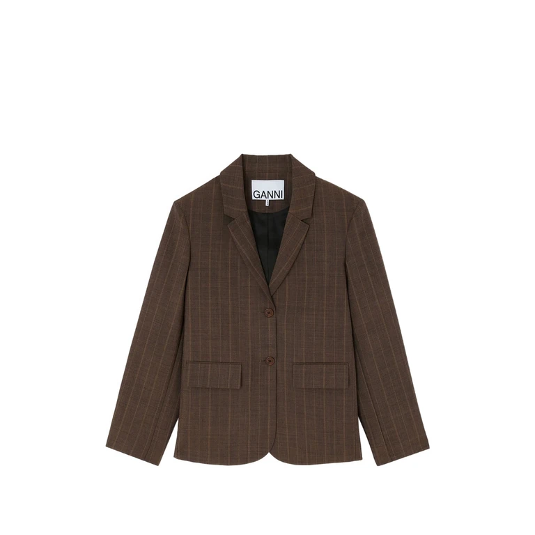 Pinstriped Wool Blazer