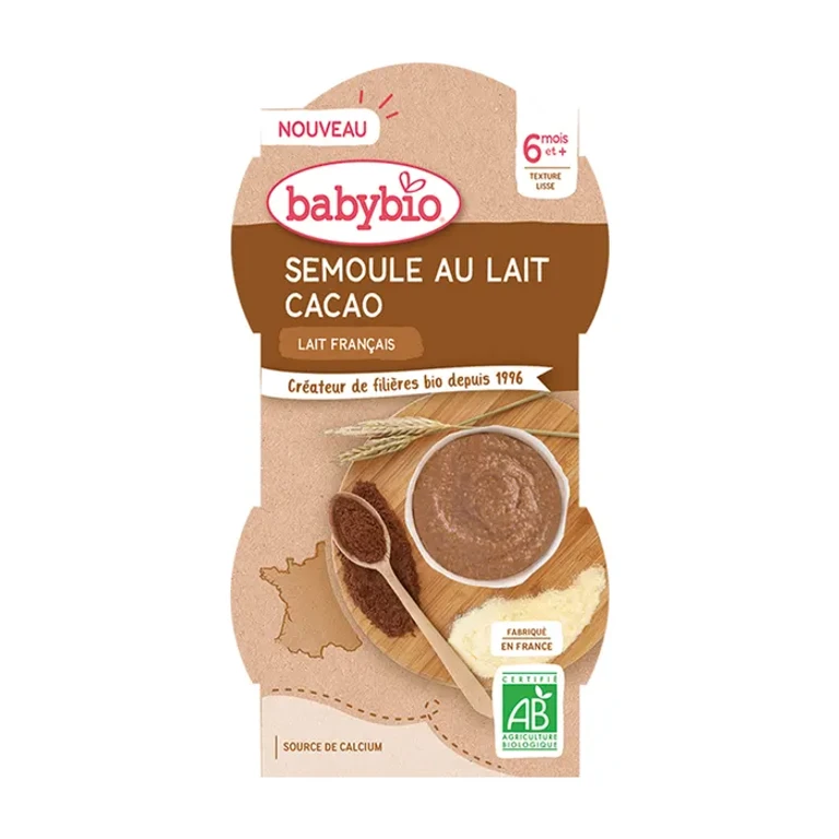 Dessert Bowl - 6 months and + - Semolina Milk Cocoa - BIO 2X100G